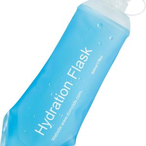 CLINTT 500ml Soft Flask, Foldable Running Water Bottle, TPU Folding Soft Water Flask, BPA-Free Collapsible Flask for Hydration Pack Running Vest, Cycling, Climbing, Hiking - 1Pcs, Blue