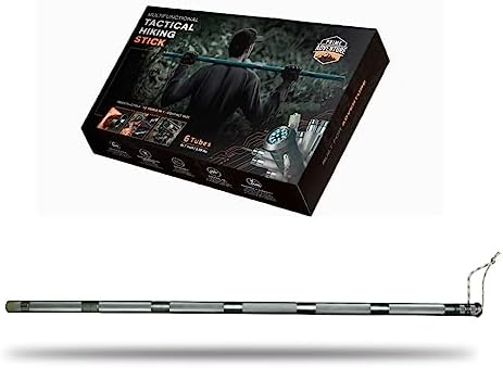 Hiking Tactical Stick Walking Staff - Outdoor Multitool Gear Trekking Pole Collapsible Retractable Premium 15 in 1 | 8 Tubes - Image 5